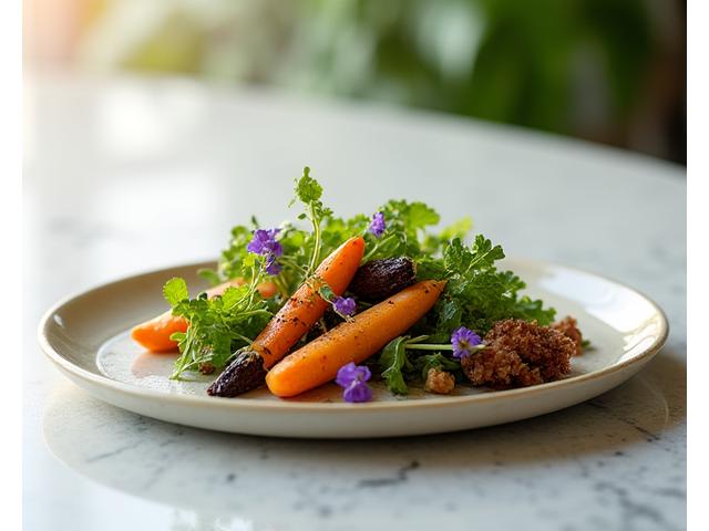 Plat végétal gastronomique raffiné